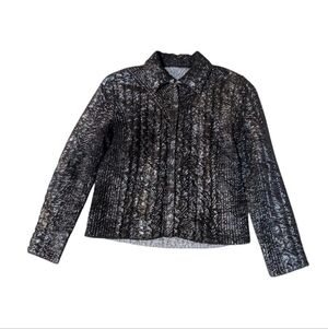 Ubu Reversible Crinkle Jacket Silver Black Large Lagenlook Comfy